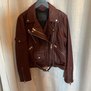 Allsaints Harland Leather Biker Jacket US 8/UK 12